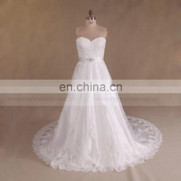 Sweetheart Cheap Beaded Plus Size Wedding Dress 2017