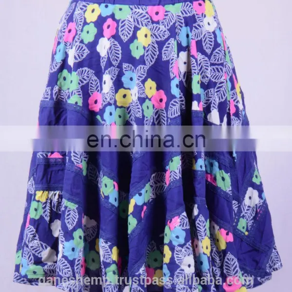 Dark Blue Shade Flower Power Mini Skirt HHCS 132 A photo-2