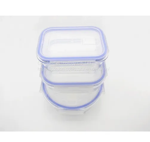 Storage Glass Food Container With Plastic Lid