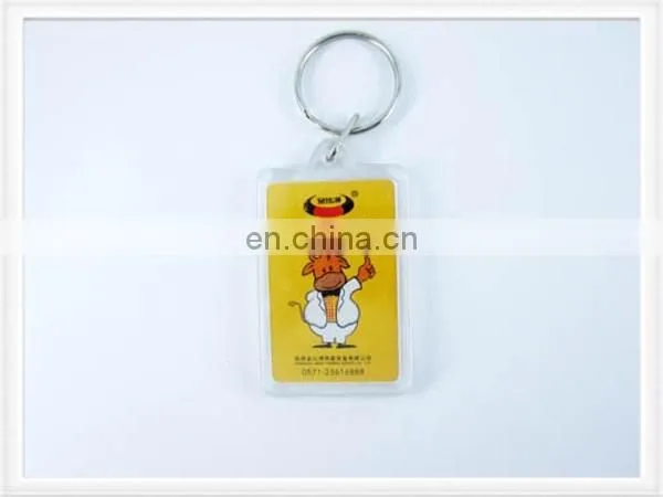 Round Shape Custom Logo Card Inserted Acrylic Keychain photo-6