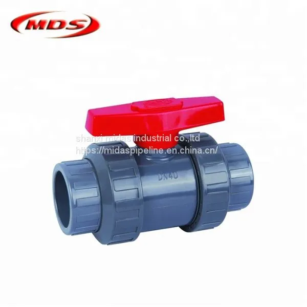 OD32mm Gray Color Plastic PVC True Double Union Ball Valve for Water Supply photo-4