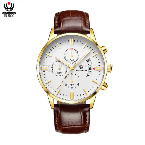 XINBOQIN Dropshipping Custom Luxury Fashion Popular Casual Tide Waterproof Stainless Steel Men's Watch photo-3