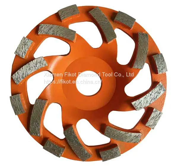 Double Row Turbo Diamond Grinding Cup Wheel Disc for Concrete Granite Marble Stone photo-2