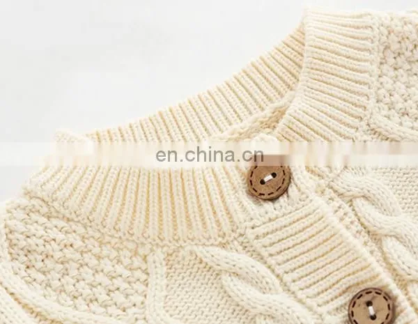 Long Sleeve Cotton Jumpsuit Plain Color Knit Baby Rompers photo-3