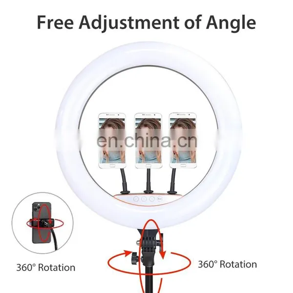 Dimmable 18'' LED Selfie Ring Light Photography Lighting 2.1M Tripod Stand Video Live LED Selfie Ring Lamp With Tripod photo-6