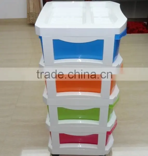 4 Tier Removable Plastic Storage Drawer, Plastic Storage Cabinet photo-3