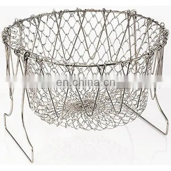 Frying Chef Foldable Basket/Stainless Steel Cooking Chef Basket/Deep Frying Chef Basket