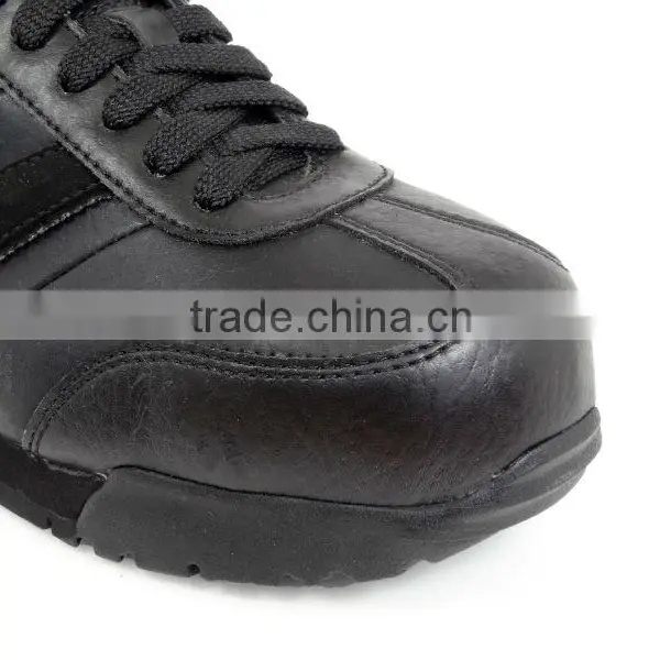 Black Leather Steel or Aluminum Toe Anti Shock Safety Shoe for Women photo-3