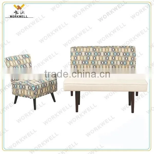 WorkWell Colorful Fabric Living Room Sofa Set With Rubber Wood Legs Kw-D4195 photo-2