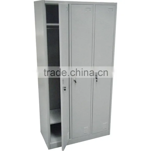 Easy Assemble Knock Down Metal 3 Door Metal Lockers Storage Cabinets/metal Clothes Cabinet photo-2