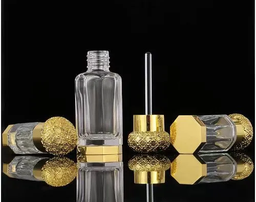 High Quality Golden Slivery Glass Oil Bottle photo-2