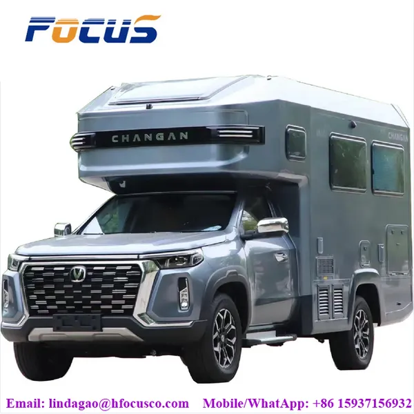 Changan Cravel Тягачный грузовой кузов с каминг-автомобилем. Changan Caravan с кухней, спальным местом и ванной комнатой в продаже. Китайские дорожные мотельные автомобили, каминг-автомобили, путешественничьи прицепы