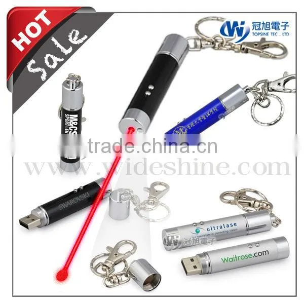 3 in 1 Laser Pointer Pen Keychain With Red Laser Pointer