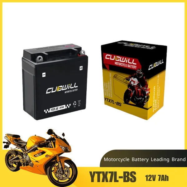 12В7Ач YTX7L-BS Гель-аккумулятор для запуска мотоцикла