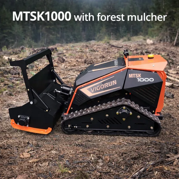 Heavy-duty Crawler Lawn Mower MTSK1000 With Forest Mulcher 764cc Gasoline Engine Interchangeable Attachments