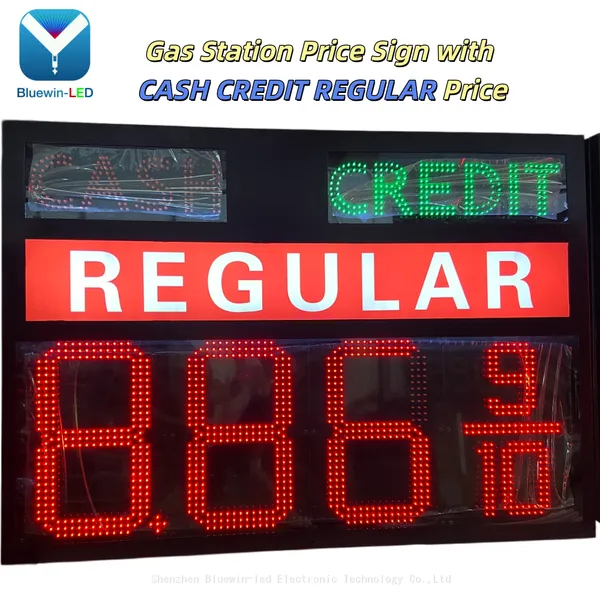 Outdoor Double Side Electronic LED Gas Station Digit Price Sign Regular Cash Credit Petrol Station Digital Display photo-2