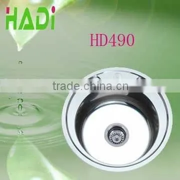 Round Bowl Kitchen Sink Single Bowl Stainless Steel Sink and Wash Basin HD490 photo-2