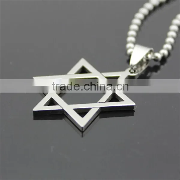 Wholesale Stainless Steel Hexagram Six Point Star Pendant Necklace photo-5