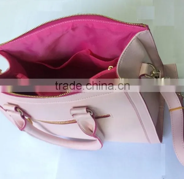 PU Leather Handbag Pink Tote Bag
