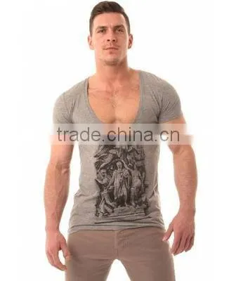 Deep V Neck Men Tshirt photo-5