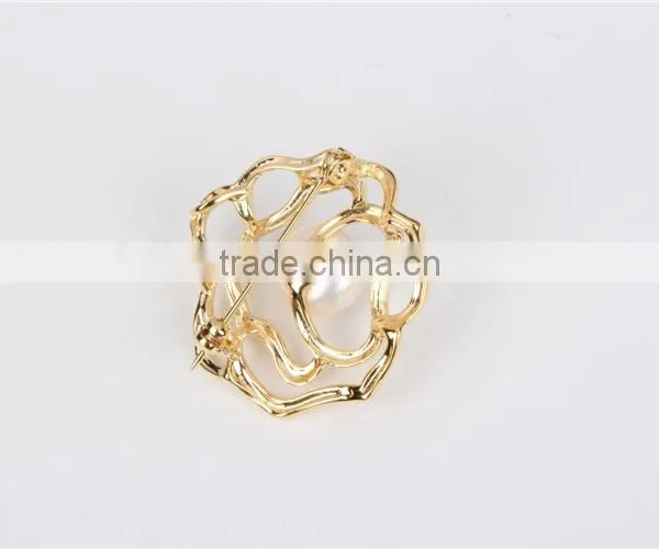 Fashion River Born Pearl Flower Designs Brass Brooch Women Jewerly Set Wholesale photo-2