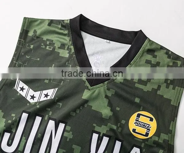 Cheap Price Unisex Submation Reversible Camo Basketball Uniform With Cap photo-3