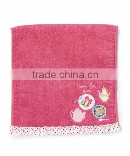 100% Cotton Lace Embroidery Design Face Towel Any Customized photo-2