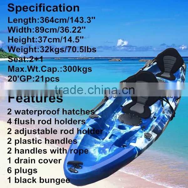 2015 New Desigh Family Kayak for Sale/fishing Kayak Made in China/stable With Bright Color/sit on Top Fishing Kayaks Colorful Quality Choice photo-2