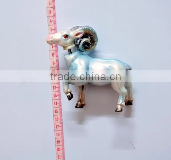 4 Inch Pearl Powder Ram Sheep Plastic Personalized Educational Country Fridge Magnets photo-6