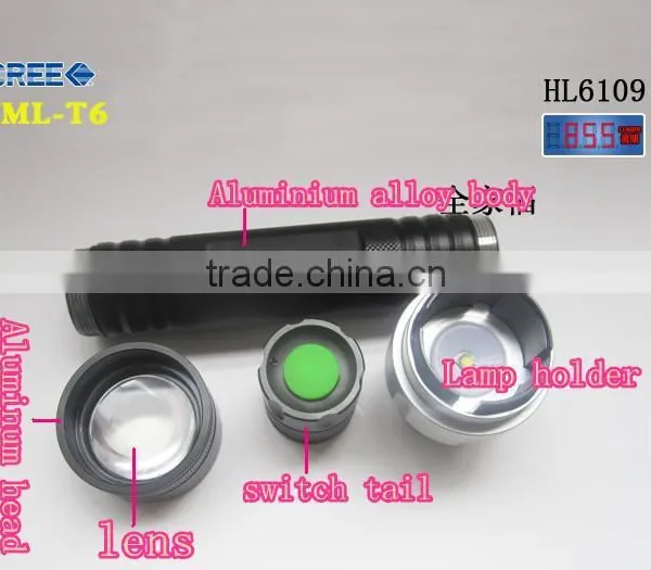 Aluminum ZOOM Function Zoom T6-10W LED Flashlight Torch Light photo-4