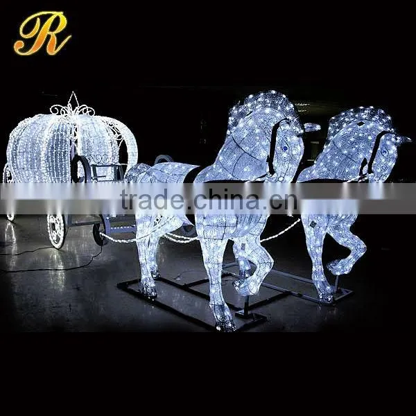 Christmas Decoration Led Light Reindeer With Sleigh Garden Statue Decoration photo-4