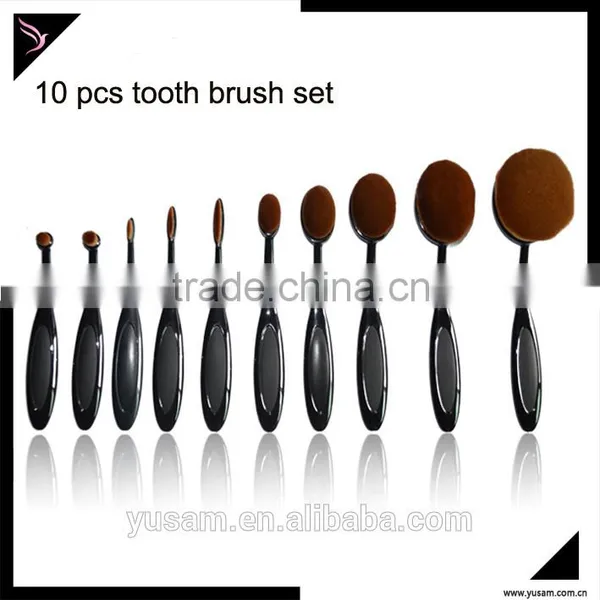 Oval Cosmetic Tooth Brush Makeup Brush Set photo-6