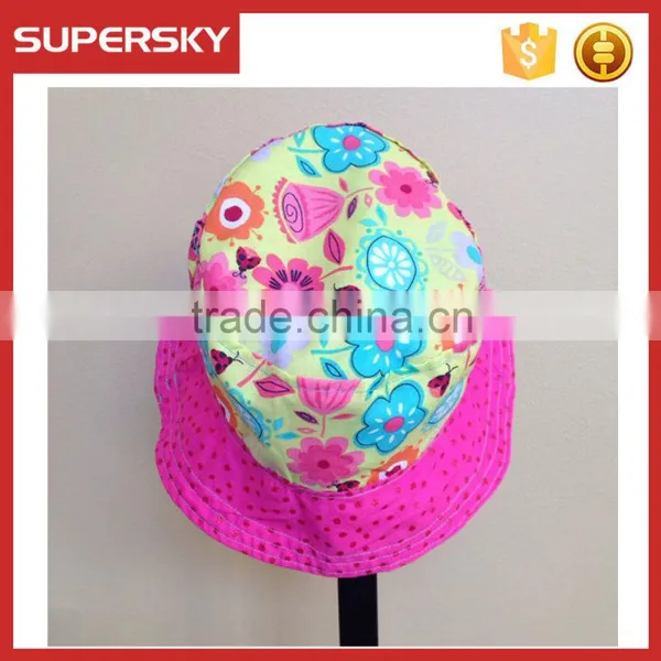 K-376 Fashionable Unisex Satin Lined Printed Pattern Cotton Bucket Hat Floral Printing Bucket Hat photo-2