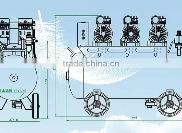 Movable Oilless Silent Dental Air Compressor(TW7503) photo-2