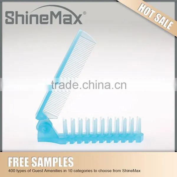 black high quality manufacturer with foldable hairbrush comb for hotel and plastic hairbrush