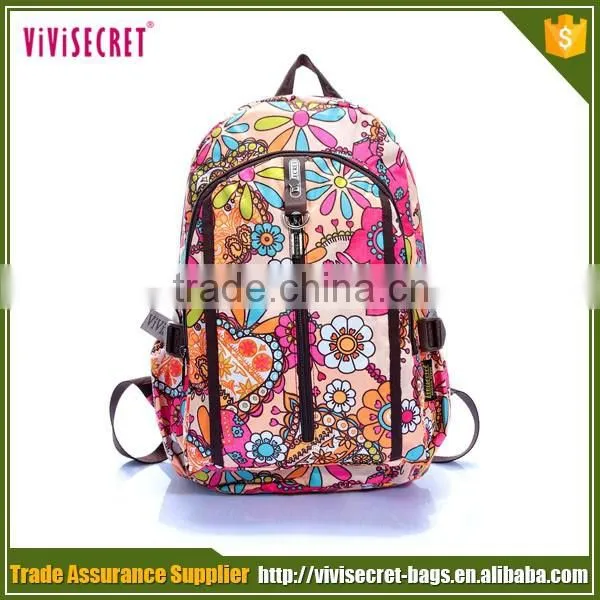 Buying Wholesale Import Women's Flower Picture School Backpack Satchel From China photo-5