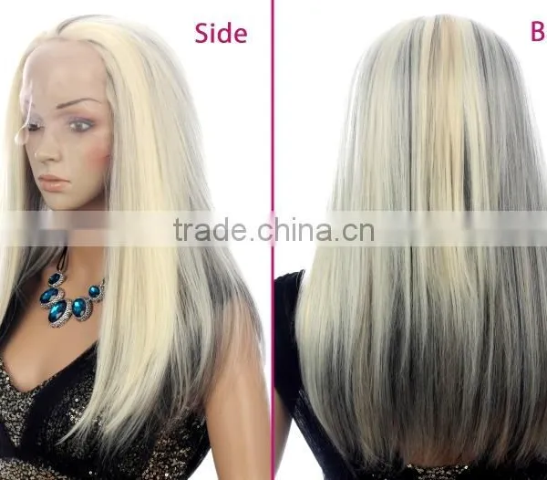 Whoesale Cheap Ponytail Lacefront Blonde Wig Ombre Synthetic Lace Front Wig photo-3