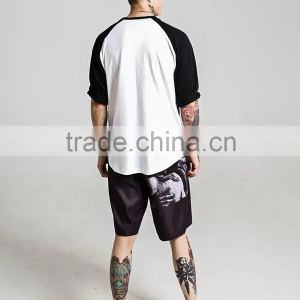 2015 Summer Fashion Full Print 3d t Shirt,black Raglan Sleeves Human Sublimation Printing t Shirts photo-2