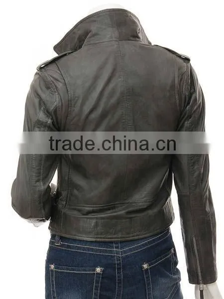 Women Leather Jackets With Flap Collar photo-3