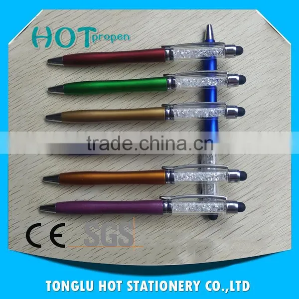 2016 Fashion Logo Printed 2 in 1Full Color Twist Stylus Crystal Pen photo-5