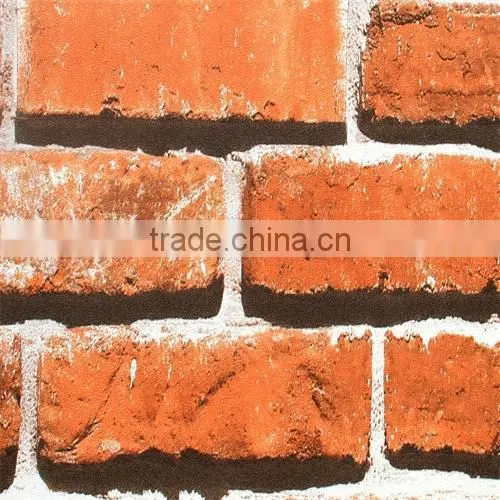 2015 Hot Sale 3D Red Brick Cheap Wallpaper photo-4
