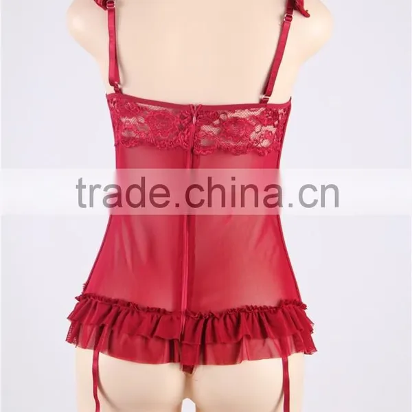 Hot Fashion Red Babydoll Sex Photo Women Sexy Lingerie photo-2