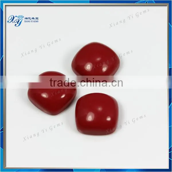 Nicely Polished Synthetic Turquoise 10x10mm Red Loose Gemstone Cabochons Square Shape Turquoise