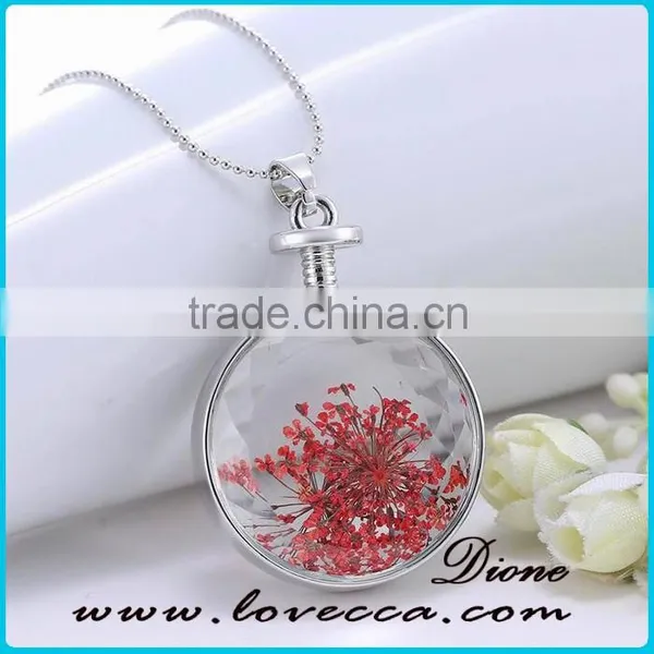 Silver ROUND Pendant Necklace With Flower Design Wholesale Fashionable Jewelry photo-2