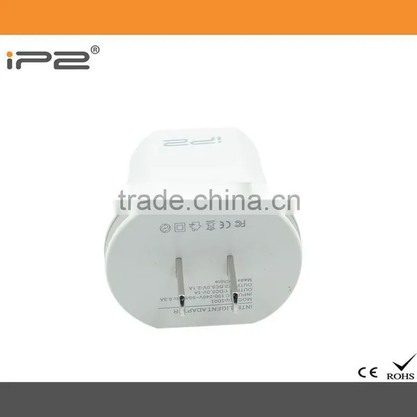 IP2 New Arrived Product 5V/2.1A High Quality Travel Charger Dual Micro USB Wall Charger ( US Plug) IP102 photo-4