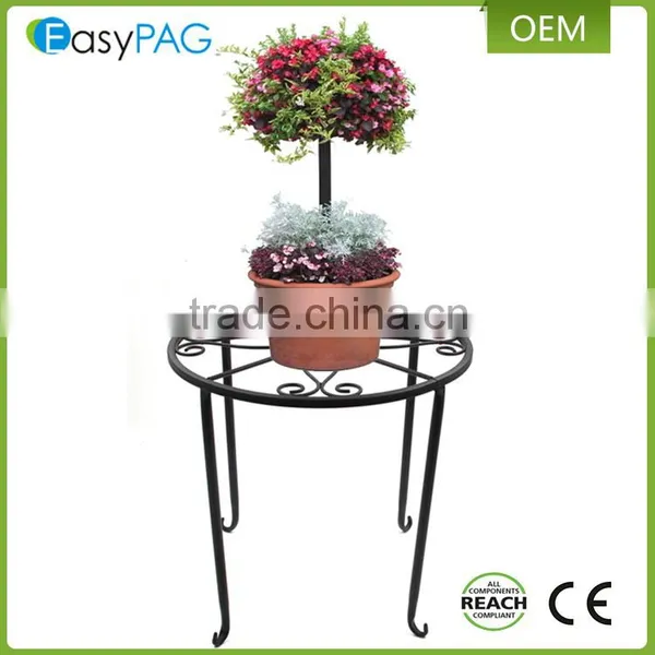 Hot Sale 4 Size Garden Flower Pot Rack Black Metal Wire Plant Stand