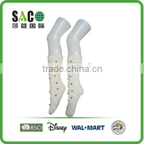 Colourful Pom Pom Plain White Acrylic Knee-high Socks photo-2
