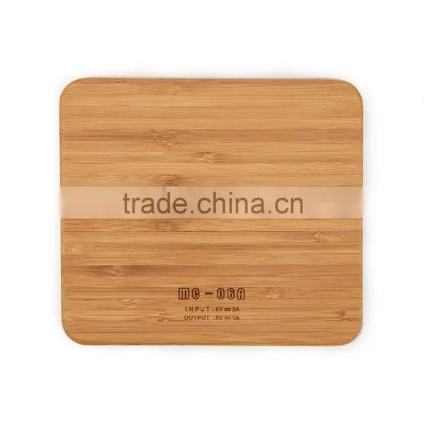 Eco-friendly Bamboo Qi Wireless Charger Dual Charging Pad For Samsung Galaxy S7, S7 Edge, S6, S6 Edge, Note5 / Moto Droid Maxx photo-4