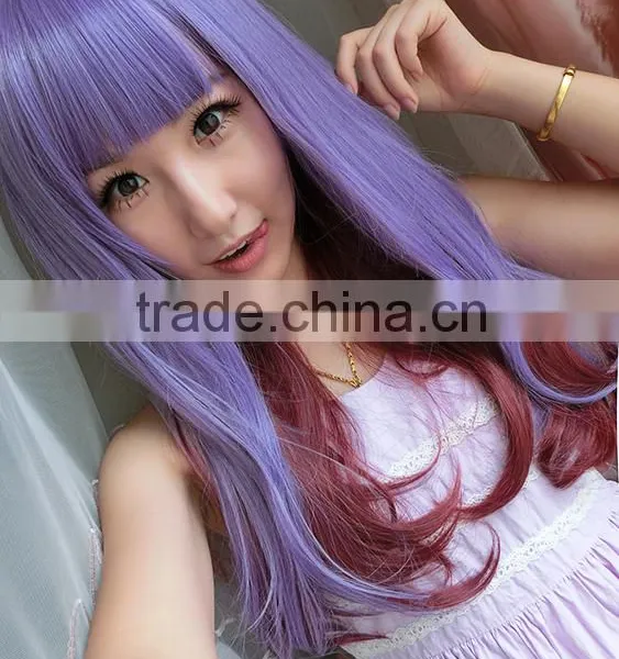 Top Quality 80cm Long Straight Heat Synthetic Multi Color Cosplay Wig photo-4