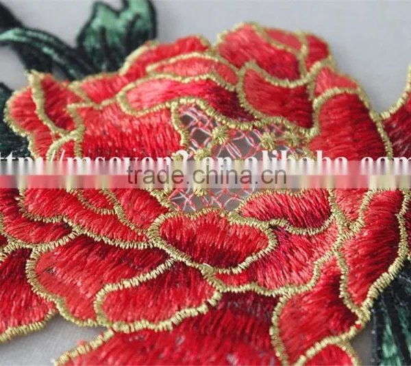 Hot Sales Large Sew on Patches Embroidery Christmas Patch Rose Pattern for Dress photo-4